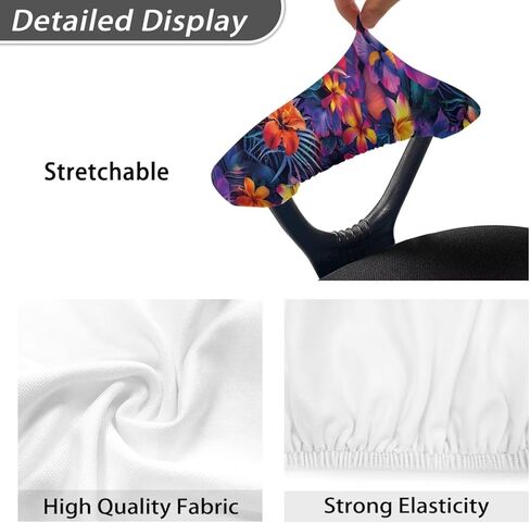 Wanzuoeng Tropical Hibiscus Printed Office Chair Armrest Covers Set of 2, Palm Tree Leaf Printed Stretchy Soft Office Chair Arms Rest Covers Arms Protector Covers for Office Computer Chair in Kuwait