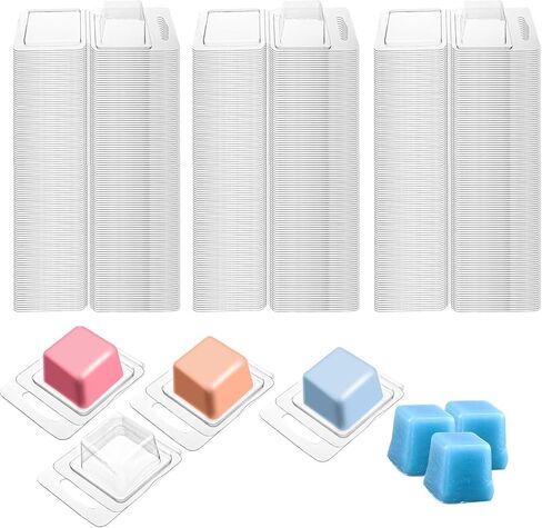 JMIATRY 150 Packs Single Wax Melts Containers 1.3oz Single Clamshells for Wax Melts Square Plastic Wax Melt Molds Clear Single Wax Melt Clamshells, Empty Candle Melt Molds in Saudi Arabia