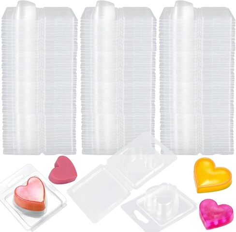 JMIATRY 150 Packs Single Wax Melts Containers 1.3oz Single Clamshells for Wax Melts Square Plastic Wax Melt Molds Clear Single Wax Melt Clamshells, Empty Candle Melt Molds in Saudi Arabia