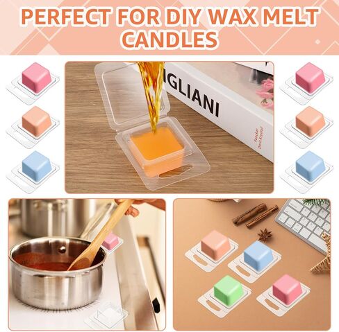 JMIATRY 150 Packs Single Wax Melts Containers 1.3oz Single Clamshells for Wax Melts Square Plastic Wax Melt Molds Clear Single Wax Melt Clamshells, Empty Candle Melt Molds in Saudi Arabia