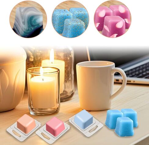 JMIATRY 150 Packs Single Wax Melts Containers 1.3oz Single Clamshells for Wax Melts Square Plastic Wax Melt Molds Clear Single Wax Melt Clamshells, Empty Candle Melt Molds in Saudi Arabia