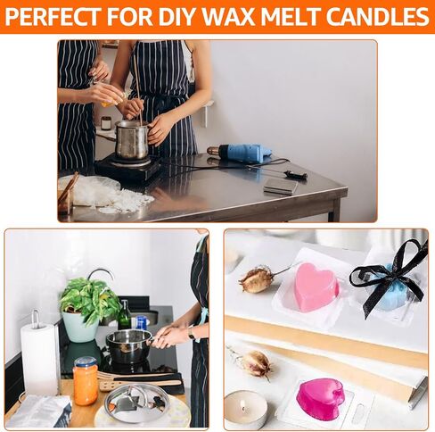 JMIATRY 150 Packs Single Wax Melts Containers 1.3oz Single Clamshells for Wax Melts Square Plastic Wax Melt Molds Clear Single Wax Melt Clamshells, Empty Candle Melt Molds in Saudi Arabia
