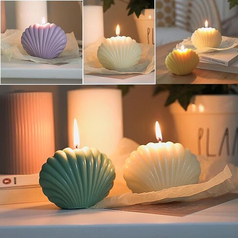 3 عبوات من قوالب صنع الشموع على شكل صدف، قوالب سيليكون على شكل صدفة لصنع صابون الشموع وديكور الزفاف على الشاطئ in Kuwait