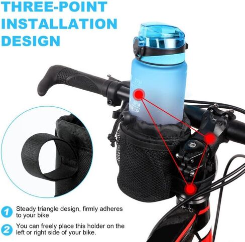 حامل زجاجة مياه للدراجة من AUAUY، حامل أكواب الدراجة، حامل مشروبات مقود الدراجة، حقيبة هاتف حامل أكواب الدراجة مع جيوب شبكية للدراجات الجبلية، السكوتر، قابلة للطي، دراجة الطريق، القارب، الكرسي المتحرك (عبوتان) in Kuwait