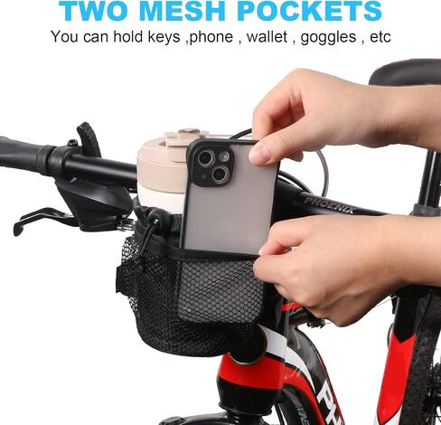 حامل زجاجة مياه للدراجة من AUAUY، حامل أكواب الدراجة، حامل مشروبات مقود الدراجة، حقيبة هاتف حامل أكواب الدراجة مع جيوب شبكية للدراجات الجبلية، السكوتر، قابلة للطي، دراجة الطريق، القارب، الكرسي المتحرك (عبوتان) in Kuwait