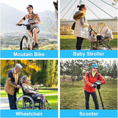 حامل زجاجة مياه للدراجة من AUAUY، حامل أكواب الدراجة، حامل مشروبات مقود الدراجة، حقيبة هاتف حامل أكواب الدراجة مع جيوب شبكية للدراجات الجبلية، السكوتر، قابلة للطي، دراجة الطريق، القارب، الكرسي المتحرك (عبوتان) in Kuwait