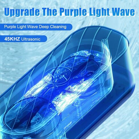 منظف ​​المجوهرات بالموجات فوق الصوتية، جهاز احترافي محمول بالموجات فوق الصوتية لجميع المجوهرات، الخاتم، الأقراط، القلادة، الفضة، التجنيب، النظارات، الساعات، العملات المعدنية، شفرات الحلاقة - تردد 45 كيلو هرتز in Kuwait