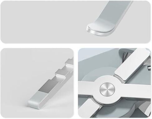 Mayten Laptop Stand with Cooling Fan, Aluminum Foldable and Portable Laptop Holder for Desk, Ventilated Cooling Notebook Stand with Low-Noise Fans for All 10-17" Laptops,Tablet-with Light- Grey in Kuwait