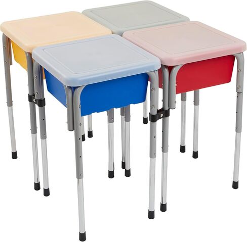 ECR4Kids 4-Station Sand and Water Adjustable Play Table, Sensory Bins, Primary in Saudi Arabia