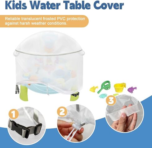 IndigoTempest9 Kids Water Table Cover, Spiralin' Seas Waterpark Play Table Cover Sand Water Table Cover Outdoor Toys Cover 34" D x 18" H- (Cover only) Frosted PVC in Saudi Arabia