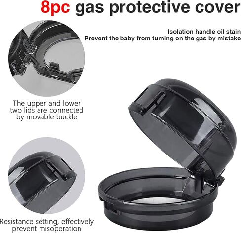 8Pack Stove Knob Covers for Child Safety, Stove knob Safety Covers Clear with Child Proof Lock for Kids and Pets in Saudi Arabia