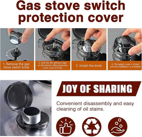8Pack Stove Knob Covers for Child Safety, Stove knob Safety Covers Clear with Child Proof Lock for Kids and Pets in Saudi Arabia