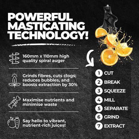 آلات عصارة المضغ البطيئة من نيبولا غراندي، عصارة ضغط بارد قوية مع مجرى تغذية كبير، عصارات مضغ كهربائية للخضروات والفواكه، سهلة التنظيف، ضمان لمدة 5 سنوات (أحمر غامق) in Kuwait