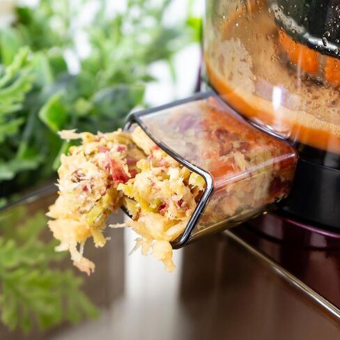 آلات عصارة المضغ البطيئة من نيبولا غراندي، عصارة ضغط بارد قوية مع مجرى تغذية كبير، عصارات مضغ كهربائية للخضروات والفواكه، سهلة التنظيف، ضمان لمدة 5 سنوات (أحمر غامق) in Kuwait