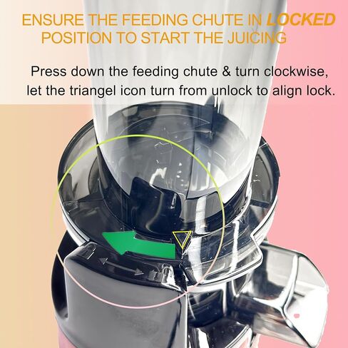 Cold Press Juicer Machine, Masticating Slow Juicer For Vegetable and Fruit, Easy to Clean, Compact Design, Mini Size, 14 Oz Juice Cup, Pulp Cup -Black with stainless steel in Saudi Arabia