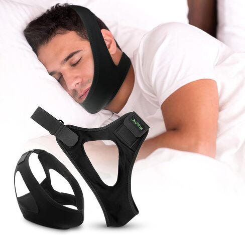 Chin Strap-Chin Strap for Snoring - Snoring Chin Strap-Bamboo Jaw Bra- 8" Adjustable Strap-Anti Snoring Chin Strap for Men & Women - Washable & Odorless- Cushion Padding Snoring Aid - 18" x 5" in Saudi Arabia