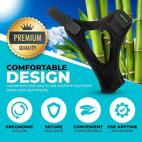 Chin Strap-Chin Strap for Snoring - Snoring Chin Strap-Bamboo Jaw Bra- 8" Adjustable Strap-Anti Snoring Chin Strap for Men & Women - Washable & Odorless- Cushion Padding Snoring Aid - 18" x 5" in Saudi Arabia