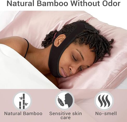 Chin Strap-Chin Strap for Snoring - Snoring Chin Strap-Bamboo Jaw Bra- 8" Adjustable Strap-Anti Snoring Chin Strap for Men & Women - Washable & Odorless- Cushion Padding Snoring Aid - 18" x 5" in Saudi Arabia