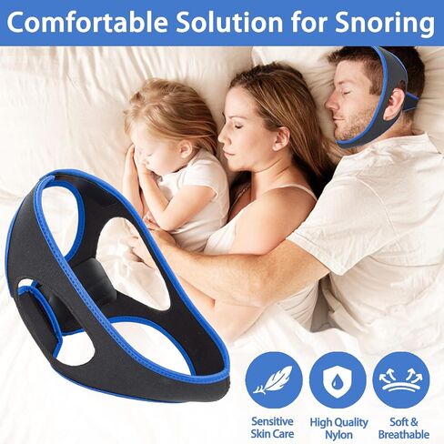 Anti Snoring Chin Strap, Anti Snoring Devices Effective Stop Snoring, Adjustable and Breathable Snore Reducing Snoring Aids Users Chin Strap, Stop Snoring Sleeping Aid for Snoring Women and Men in Saudi Arabia