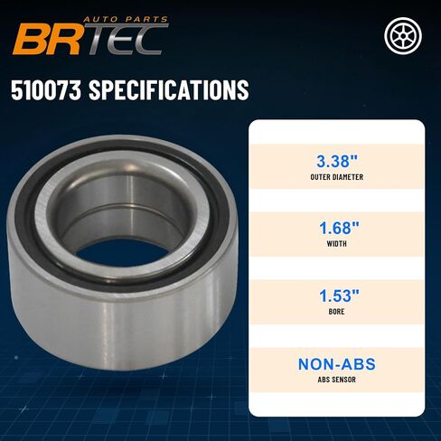 BRTEC 510073 محمل محور العجلة الأمامي الأيسر/الأيمن لهوندا 2003-2007 Accord / 2006-2011 Civic / 2007-2010 Element، لـ Acure 2013-2015 ILX / 04-08 TL/TSX W/ABS in Saudi Arabia