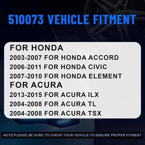 BRTEC 510073 محمل محور العجلة الأمامي الأيسر/الأيمن لهوندا 2003-2007 Accord / 2006-2011 Civic / 2007-2010 Element، لـ Acure 2013-2015 ILX / 04-08 TL/TSX W/ABS in Saudi Arabia