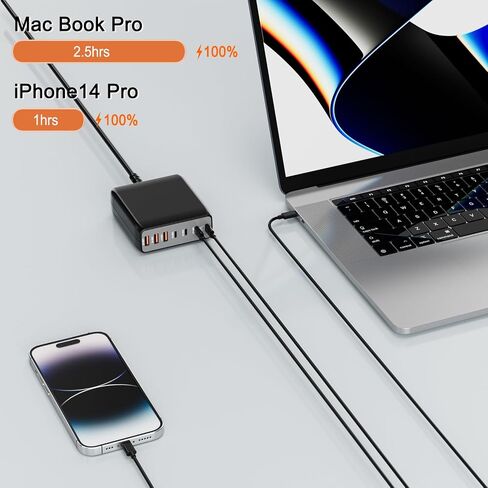 USB C Charger Block, 220W 7-Port Desktop Charging Station, 65W Laptop Charger Compatible with MacBook Pro/Air,iPad Series,iPhone 14 13 12 Pro Max Samsung Galaxy Note in Saudi Arabia