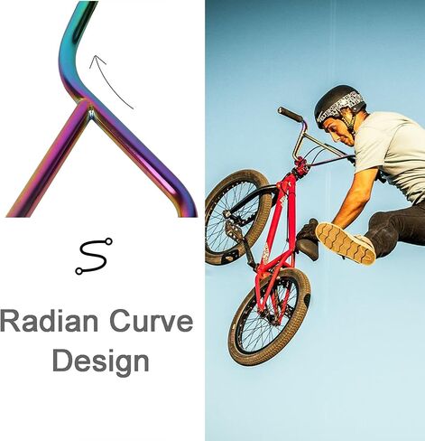 مقود دراجة KLT BMX 22.2 مم، 4130 مقود من الفولاذ عالي الكربون عالي القوة، عرض 720 مم ارتفاع 225 مم، لون مطلي بالكهرباء in Kuwait