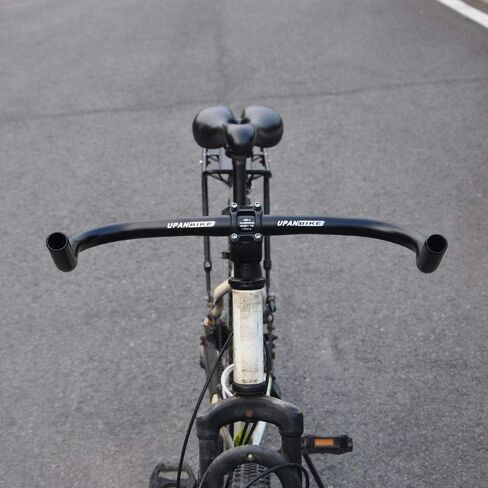 UPANBIKE 25.4 مللي متر 37 سنتيمتر بولهورن الناهض بار ل دراجة بسرعة ثابتة دراجة سبيكة المقود الأسود in Saudi Arabia
