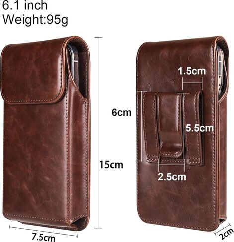 INGIDO Holster for iPhone iPhone 15, 15 Pro, 14, 14 Pro, 13, 13 Pro, 12, 12 Pro, 11, 11 Pro, XR, Galaxy S24, S23, S22, Premium Leather Pouch with Belt Clip Phone Holster Belt Case, Coffee -M in Saudi Arabia