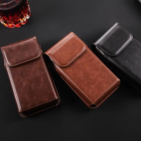 INGIDO Holster for iPhone iPhone 15, 15 Pro, 14, 14 Pro, 13, 13 Pro, 12, 12 Pro, 11, 11 Pro, XR, Galaxy S24, S23, S22, Premium Leather Pouch with Belt Clip Phone Holster Belt Case, Coffee -M in Saudi Arabia