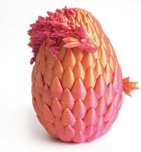 3D Printed Dragon in Egg with Wing, Full Articulated Dragon Crystal Dragon with Bunny Ears Eggs, Crystal Dragon Fidget Toys, Fidget Toys for Kids Adults Gifts (Bunny Egg) in Saudi Arabia