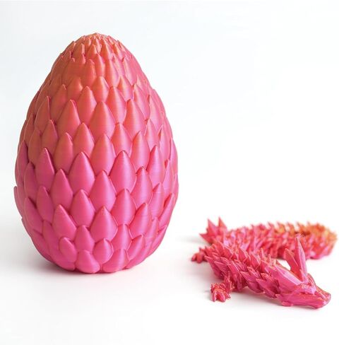 3D Printed Dragon in Egg with Wing, Full Articulated Dragon Crystal Dragon with Bunny Ears Eggs, Crystal Dragon Fidget Toys, Fidget Toys for Kids Adults Gifts (Bunny Egg) in Saudi Arabia