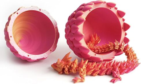 3D Printed Dragon in Egg with Wing, Full Articulated Dragon Crystal Dragon with Bunny Ears Eggs, Crystal Dragon Fidget Toys, Fidget Toys for Kids Adults Gifts (Bunny Egg) in Saudi Arabia