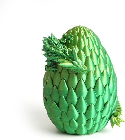 3D Printed Dragon in Egg with Wing, Full Articulated Dragon Crystal Dragon with Bunny Ears Eggs, Crystal Dragon Fidget Toys, Fidget Toys for Kids Adults Gifts (Bunny Egg) in Saudi Arabia