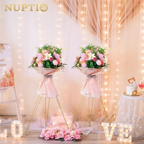 Nuptio Gold Wedding Centerpiece Vase: 2 Pcs 31.5in Tall Metal Flower Stand Versatile Flowers Rack Display Plant Holders for Weddings Party Reception Opening Ceremony Event Living Room Home Decoratios in Saudi Arabia