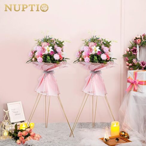 Nuptio Gold Wedding Centerpiece Vase: 2 Pcs 31.5in Tall Metal Flower Stand Versatile Flowers Rack Display Plant Holders for Weddings Party Reception Opening Ceremony Event Living Room Home Decoratios in Saudi Arabia