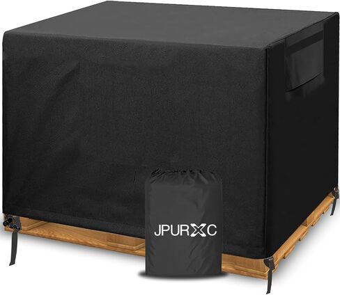 أغطية منصات نقالة JPURXC، أغطية منصات أكسفورد 600D مقاومة للتمزق، شديدة التحمل مقاومة للماء لمنصة التحميل، مقاومة للشتاء، مقاومة للأشعة فوق البنفسجية - أسود in Kuwait