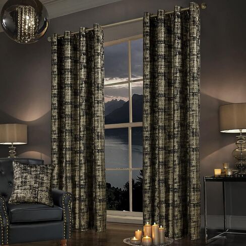 Black Curtains 96 Inches Long for Bedroom 2 Panels Set Heavy Velvet Weather Thermal Insulated Heat Sun Light Blocking Gold Glossy Lavish Sophisticated Window Covering Drapes Curtains for Living Room in Saudi Arabia