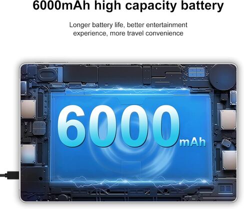 YESTEL Android 13 Tablet 2024 أحدث جهاز لوحي 10.1 بوصة مع معالج ثماني النواة، ذاكرة وصول عشوائي 10 جيجابايت + ذاكرة تخزين داخلية 64 جيجابايت (قابلة للتوسيع حتى 1 تيرابايت)، 5G WiFi، بلوتوث 5.0، GPS، مع لوحة مفاتيح وماوس - فضي in Saudi Arabia
