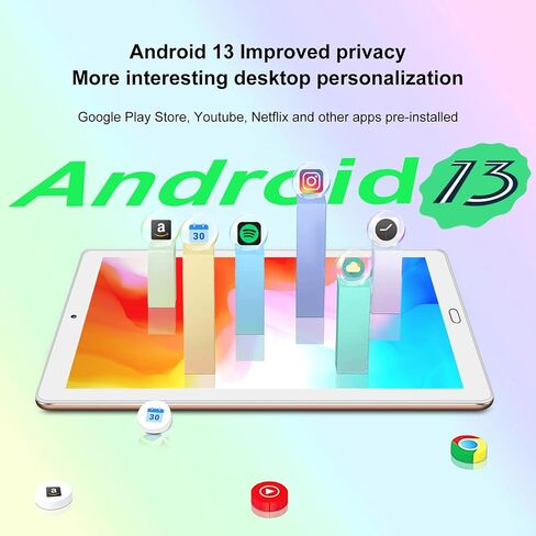 YESTEL Android 13 Tablet 2024 أحدث جهاز لوحي 10.1 بوصة مع معالج ثماني النواة، ذاكرة وصول عشوائي 10 جيجابايت + ذاكرة تخزين داخلية 64 جيجابايت (قابلة للتوسيع حتى 1 تيرابايت)، 5G WiFi، بلوتوث 5.0، GPS، مع لوحة مفاتيح وماوس - فضي in Saudi Arabia