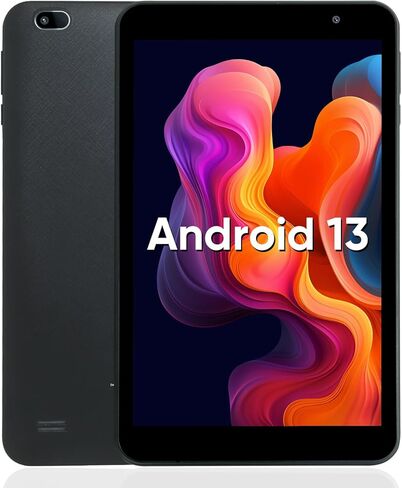 weelikeit 8 inch Tablet Android 13, Small Reading Tablet, 3GB RAM 32GB ROM(256GB Expanded) Google Tablets PC with WiFi, Bluetooth, Dual Camera, YouTube, Type-C USB, 1280x800 IPS HD Touchscreen, Black in Kuwait