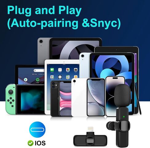 ميكروفون JUDKIOM اللاسلكي Lavalier لأجهزة iPhone iPad، ميكروفونات احترافية على شكل طية صدر السترة، ميكروفون صغير بمشبك، تشغيل ميكروفون لاسلكي، ميكروفون على شكل طية صدر السترة للمقابلة، فيديو بودكاست، مدونة فيديو YouTube in Saudi Arabia