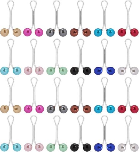 KALIONE 24 Pcs Colors Hijab Pins, Muslim Pearl Scarf Clips Clips Hooks,Rhinestone Brooch Pins Pearl Pins Multicolor Headscarf Pearl Pins,Brooch Pin Clips for Sweater for Jewelry Accessories in Saudi Arabia