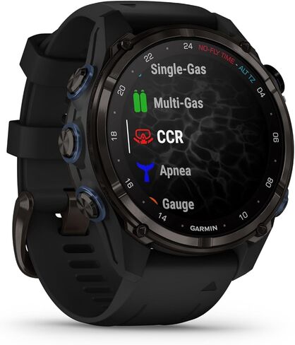 Wearable4U Garmin Descent Mk3 & Mk3i 51 مم و43 مم، كمبيوتر غوص من التيتانيوم + حزام طويل جدًا | عمر بطارية يصل إلى 25 يومًا، شاشة AMOLED، حزمة هدايا ساعة ذكية بنظام تحديد المواقع العالمي (010-02752-10) in Saudi Arabia