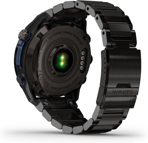 Wearable4U Garmin Descent Mk3 & Mk3i 51 مم و43 مم، كمبيوتر غوص من التيتانيوم + حزام طويل جدًا | عمر بطارية يصل إلى 25 يومًا، شاشة AMOLED، حزمة هدايا ساعة ذكية بنظام تحديد المواقع العالمي (010-02752-10) in Kuwait
