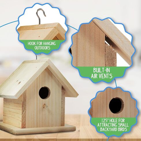Alpine Woods Bird House Kit, Arts & Crafts for Girls & Boys 5+, DIY Birdhouse Painting Kit, Kids Craft Kits, Wood Crafts for Kids, Paint Your Own Wooden Birdhouse Kit, Kids Activity, Easter Gifts in Saudi Arabia