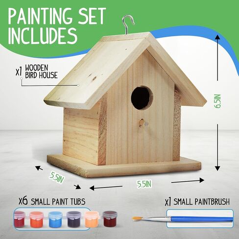Alpine Woods Bird House Kit, Arts & Crafts for Girls & Boys 5+, DIY Birdhouse Painting Kit, Kids Craft Kits, Wood Crafts for Kids, Paint Your Own Wooden Birdhouse Kit, Kids Activity, Easter Gifts in Saudi Arabia