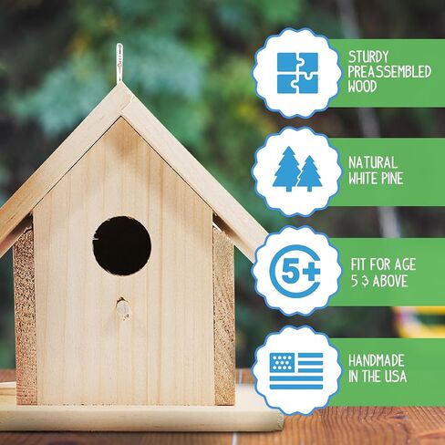 Alpine Woods Bird House Kit, Arts & Crafts for Girls & Boys 5+, DIY Birdhouse Painting Kit, Kids Craft Kits, Wood Crafts for Kids, Paint Your Own Wooden Birdhouse Kit, Kids Activity, Easter Gifts in Saudi Arabia