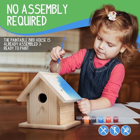Alpine Woods Bird House Kit, Arts & Crafts for Girls & Boys 5+, DIY Birdhouse Painting Kit, Kids Craft Kits, Wood Crafts for Kids, Paint Your Own Wooden Birdhouse Kit, Kids Activity, Easter Gifts in Saudi Arabia