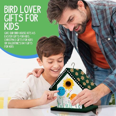 Alpine Woods Bird House Kit, Arts & Crafts for Girls & Boys 5+, DIY Birdhouse Painting Kit, Kids Craft Kits, Wood Crafts for Kids, Paint Your Own Wooden Birdhouse Kit, Kids Activity, Easter Gifts in Saudi Arabia